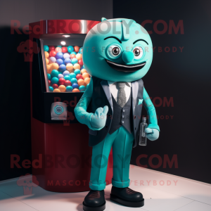 Teal Gumball Machine maskot...