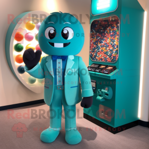 Teal Gumball Machine maskot...