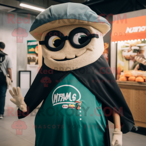 nan Tacos mascot costume character dressed with a Sweatshirt and Earrings
