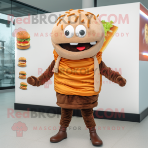 Brun hamburger maskot...