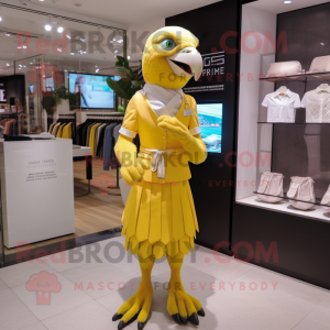 Gray Eagle mascot costume character dressed with a Graphic Tee and