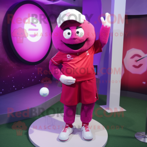 Magenta golfbold maskot...