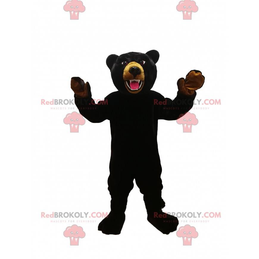 Mascotte woeste zwarte beer. Zwarte beer kostuum -