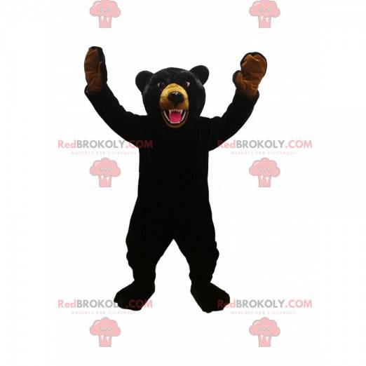 Mascotte woeste zwarte beer. Zwarte beer kostuum -