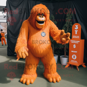 Oransje Sasquatch maskot...