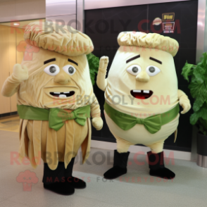 Beige Corned Beef And Cabbage mascot costume character dressed with a Suit and Keychains