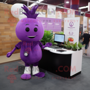 Purple Beet maskot kostym...