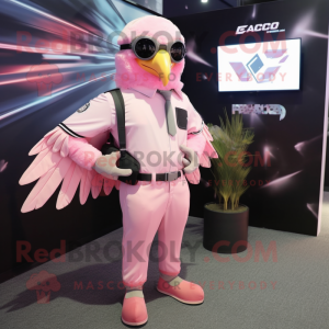 Rosa Falcon maskot drakt...