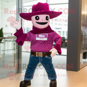 Magenta cowboy mascotte...