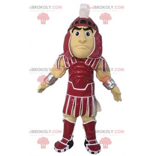 Romeinse krijger mascotte in harnas. Warrior kostuum. -