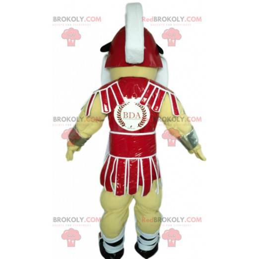 Romeinse krijger mascotte in harnas. Warrior kostuum. -