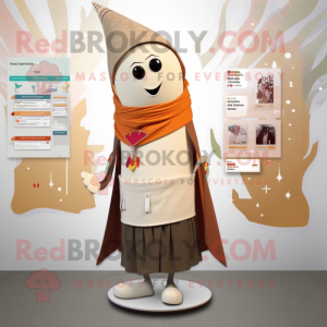 Tan Aglet maskot kostume...