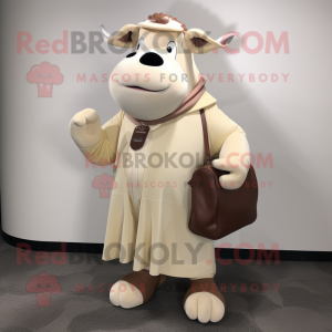 Beige Hereford koe mascotte...