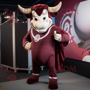 Maroon Beef Stroganoff mascot costume character dressed with a Rash Guard and Earrings