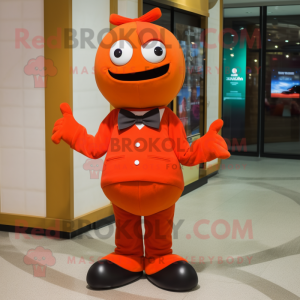 Rød Orange maskot kostume...