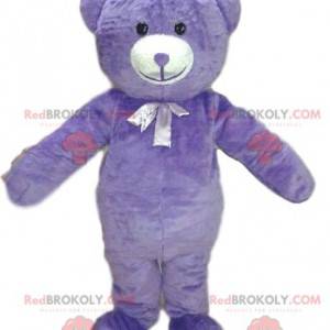 Zeer schattige paarse beer mascotte. Teddybeer kostuum -