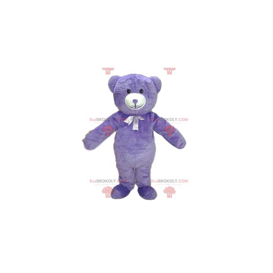 Mascota oso morado muy lindo. Disfraz de oso de peluche -