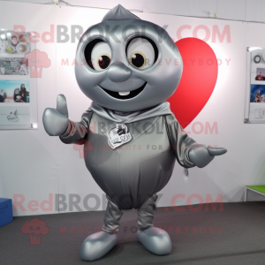 Silver Heart maskot kostume...