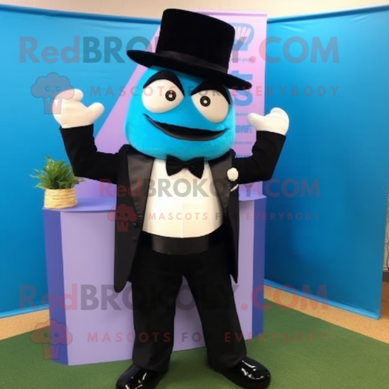 Cyan Fajitas mascot costume character dressed with a Tuxedo and Bracelets