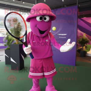 Magenta tennisracket maskot...