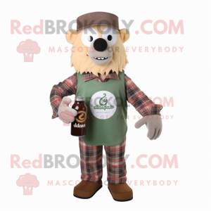 Rustgrønt øl maskot kostyme...