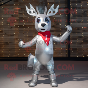 Silver Ren maskot kostym...