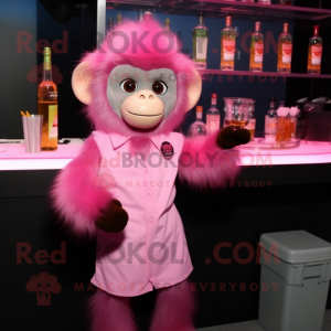 Pink Capuchin Monkey maskot...