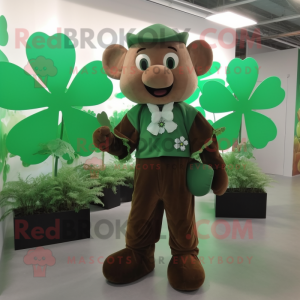 Brown Bunch Of Shamrocks mascot costume character dressed with a Polo Tee and Shoe clips