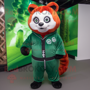 Grøn Rød Panda maskot...
