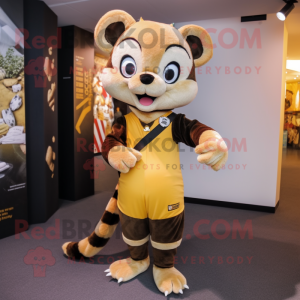 Gold Civet maskot kostym...