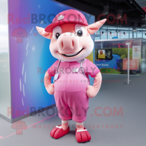 Pink Pig maskot kostume...