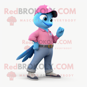 Pink Blue Jay Maskottchen...