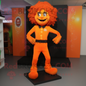 Orange Irish Dancing Shoes mascot costume character dressed with a Jumpsuit and Foot pads