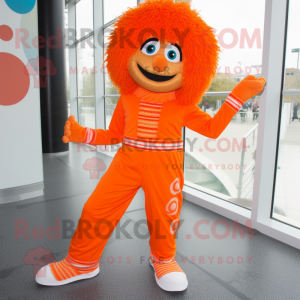 Orange Irish Dancing Shoes mascot costume character dressed with a Jumpsuit and Foot pads