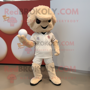 Beige köttbullar maskot...