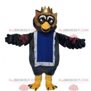 Uil mascotte met een gouden kroon. Uil kostuum. - Redbrokoly.com