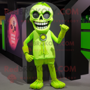 Lime Green Skull maskot...