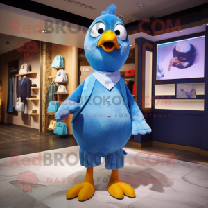 Blue Pigeon maskot kostym...