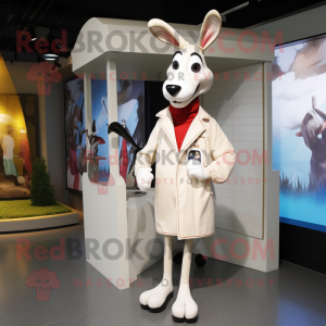 White Gazelle mascot costume character dressed with a Raincoat and Ties