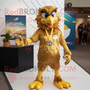 Gold Eagle mascotte kostuum...