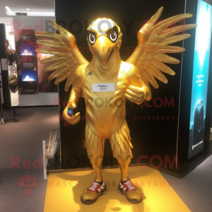 Gold Eagle maskot kostume...