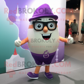 nan Ice Cream Cone mascot costume character dressed with a Capri Pants and Eyeglasses