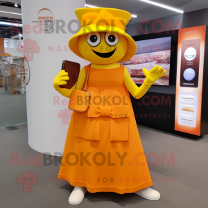 Gul Orange maskot kostume...