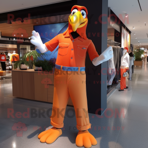 Orange Tucan maskot kostume...