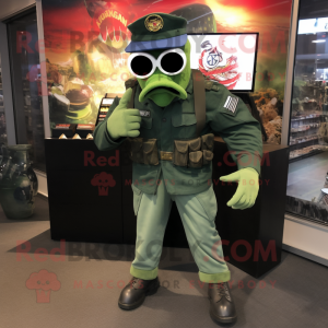 Grønn Marine Recon maskot...