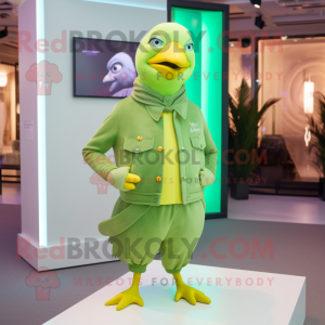 Lime Green Pigeon mascotte...