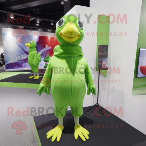 Lime Green Pigeon mascotte...