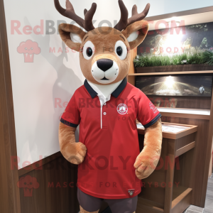 Red Deer maskot drakt figur...