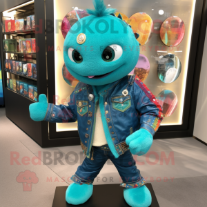 Turquoise Rainbow mascotte...