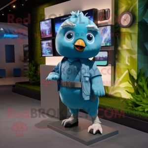 Cyan Dove maskot kostume...